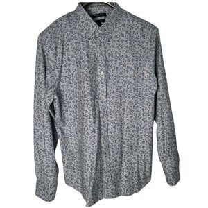 Banana Republic Oxford Shirt Mens L Blue Grey‎ Botanical Slim Fit Button Down
